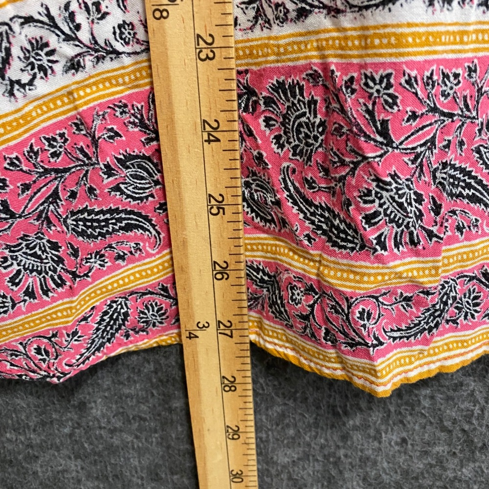 Figueroa & Flower Top Womens Large Pink Floral Boho Peasant Cottagecore Festival - Picture 7 of 9